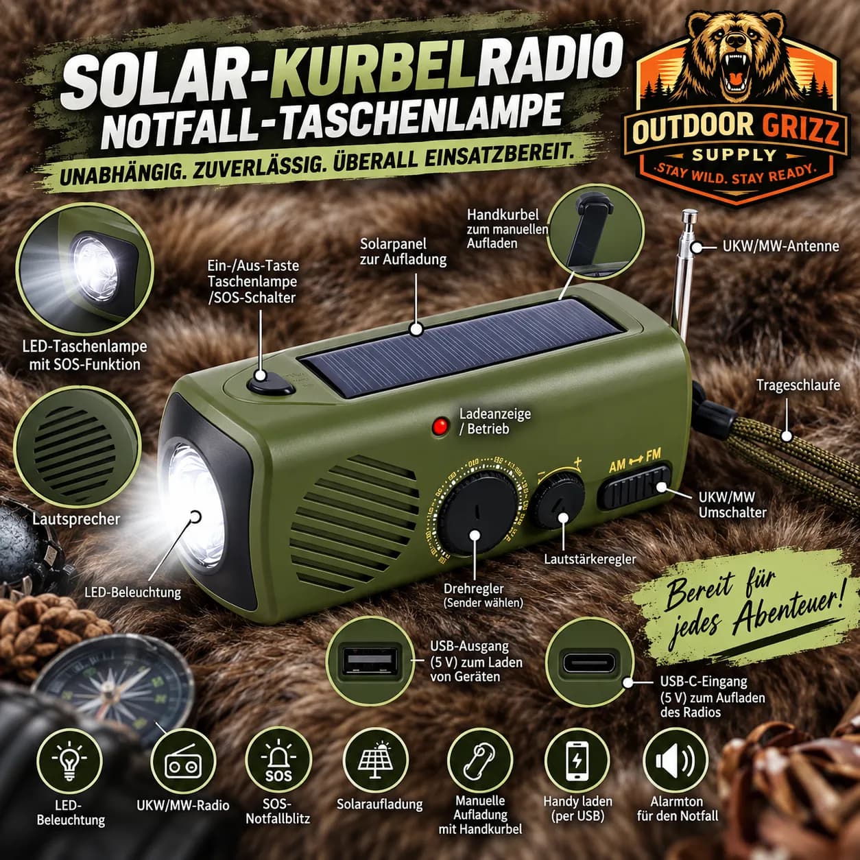 Solar-Kurbelradio