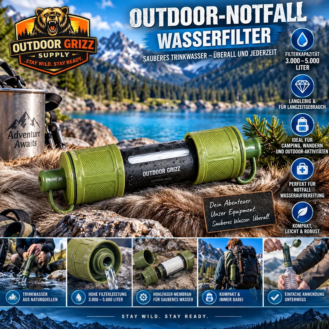 Outdoor-Notfall-Wasserfilter